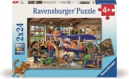 Ravensburger puzzle diventa meccanico di aerei e treni 2x24 pezzi