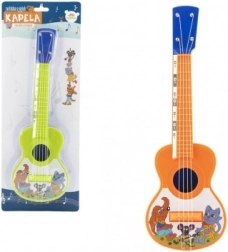Ukulele in plastica con animaletti 40 cm con plettro