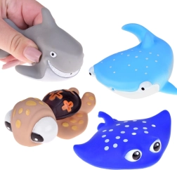 Animaletti in gomma da bagno mondo marino 4 pz
