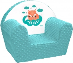 Poltroncina per bambini in minky NEW BABY volpe, menta