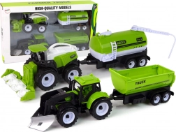 Set di veicoli agricoli con trattore, mietitrebbia e cisterna