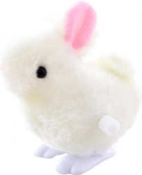 Coniglietto saltellante a carica in plastica e peluche