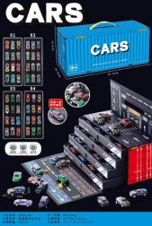 Set di automobiline con garage in contenitore (48 pz)