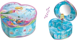 Scatola portagioielli a cuore con fata di Pecoware con carillon