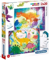 Puzzle 2×20 Super Color – dinosauri simpatici