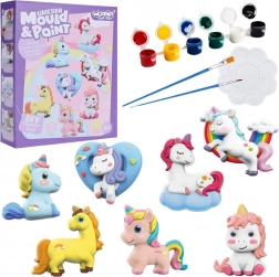 Woopie set creativo calchi in gesso e pittura – unicorni