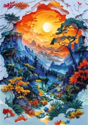 Trefl Puzzle Arte di Carta: Valle 1000 pezzi