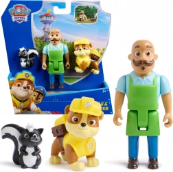 Paw Patrol – set di 3 personaggi Rubble, signor Porter e puzzola