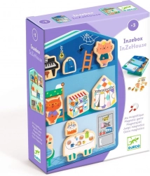 casetta magnetica in legno Djeco con personaggi di gatti