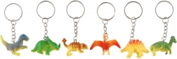 Portachiavi dinosauro in plastica 7 cm – mix di specie