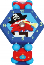 Bino orologio in legno Pirata blu