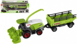 Mietitrebbia con rimorchio – modello in plastica da 22 cm a ruote libere