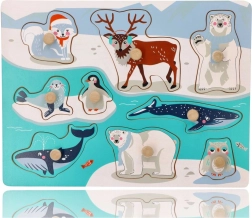Puzzle con maniglie degli animali artici