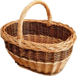 Cestino ovale in vimini per funghi 38 × 30 × 36 cm, laccato