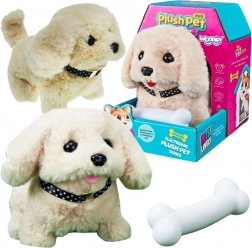 Woopie cagnolino di peluche interattivo con osso (bichon o golden retriever)