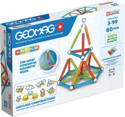 costruzioni magnetiche supercolor re 60 pezzi geomag