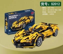 Set di costruzione auto sportiva gialla 422 pezzi
