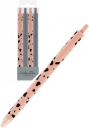 Set di 4 penne a sfera grigie e rosa, 0,7 mm, inchiostro nero