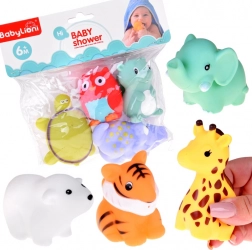 Animaletti da bagno in gomma – set da 4 pezzi per bambini 6+ mesi