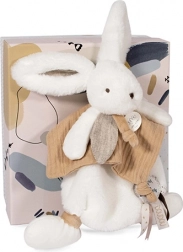 Doudou coniglietto in peluche con copertina beige 25 cm