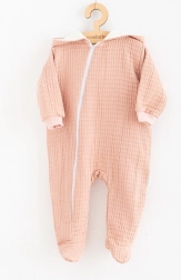 Tutina in mussola con cappuccio New Baby Comfort, rosa