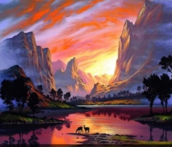 Pittura Diamante Montagne 30 × 40 cm