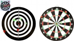 Bersaglio per freccette 41 cm con 6 freccette, double-face