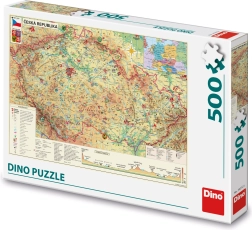 Dino puzzle Mappa della Repubblica Ceca 500 pezzi