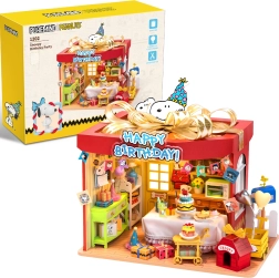 Puremind modello puzzle 3D in legno Peanuts Birthday Party SNOOPY con LED