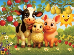 Puzzle in legno Animaletti nella fattoria 40 pezzi WOODEN CITY