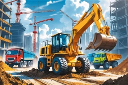 Puzzle Traktor con pala caricatrice 60 pezzi