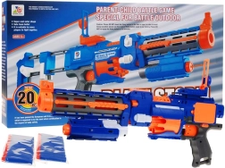 Blaze Storm blaster elettrico a dardi in schiuma 2 in 1 con calcio, laser e 20 dardi (8+)