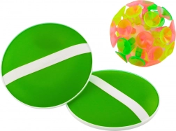 Gioco di abilità con mazze rotonde e palla con ventose verde