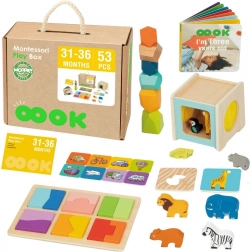montessori play box 7in1 set educativo in legno per bambini 31–36 mesi fsc