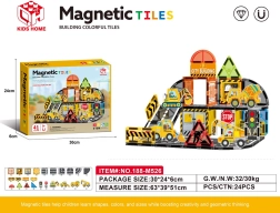 Set di costruzioni magnetiche cantiere, 41 pezzi