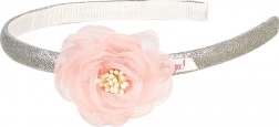 Cerchietto per capelli con rosa di tulle