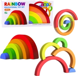 Set di costruzione sensomotorio arcobaleno in gomma morbida – 5 pezzi