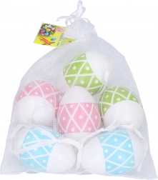 Uova decorative in plastica colorate 4x6 cm