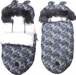 Sacco invernale per passeggino e slitta con cappuccio in ecopelliccia 100 cm