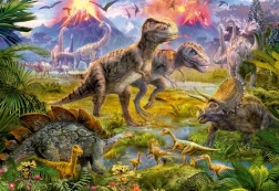 Puzzle da 500 pezzi, incontro tra dinosauri