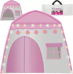 Casetta in tessuto per bambini con ghirlanda LED cotton balls
