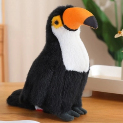 Giocattolo di peluche Tucano bianco e nero 20 cm