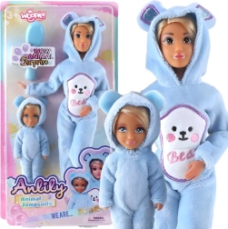 Bambole Woopie Royal in tutine blu con orsetti - 2 pezzi