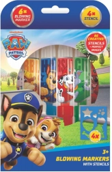 Pennarelli a soffio con stencil per bambini Paw Patrol, 6 pz