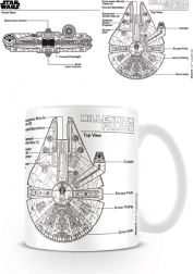 Tazza in ceramica Star Wars – schizzo del Millennium Falcon, 315 ml
