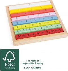 Small Foot tabella educativa con frazioni in legno colorato