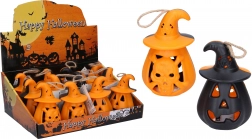 zucca di Halloween luminosa 11 × 6,5 cm