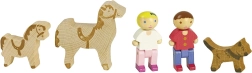 Jeujura figurine in legno per costruzioni con cavalli, 5 pz