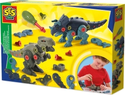 Set di costruzione dinosauri – assembla il T‑rex e il Triceratopo