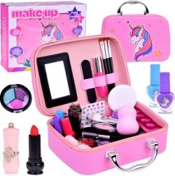 Beauty case cosmetico per ragazze con unicorno rosa 19,5 x 14 x 7 cm